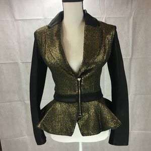 Celebrity Boutique Champagne Gold a Peplum Jacket